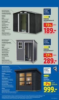 Gartenhaus im aktuellen Lidl Prospekt (Duisburg) Gartenhaus im Lidl Prospekt "LIDL LOHNT SICH" mit 77 Seiten (Duisburg)