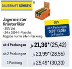 Kräuterlikör Angebote von Jägermeister bei Metro Witten für 25,42 €