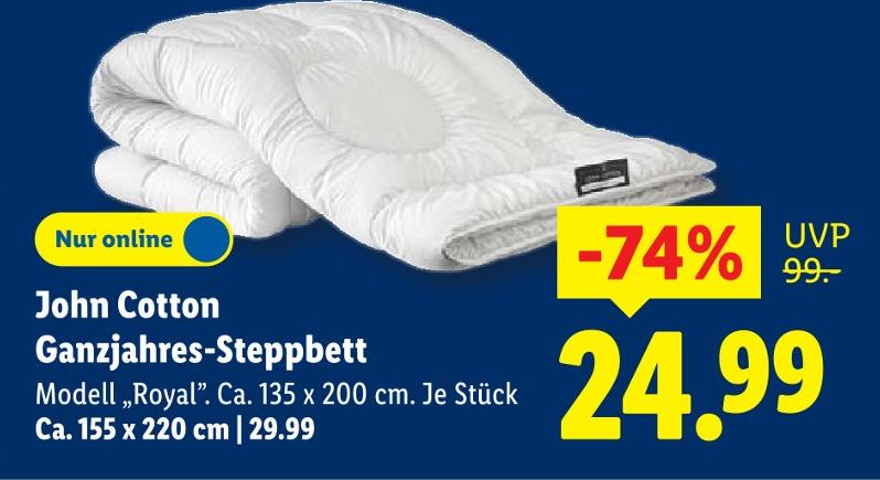 Ganzjahres-Steppbett Modell 'Royal'