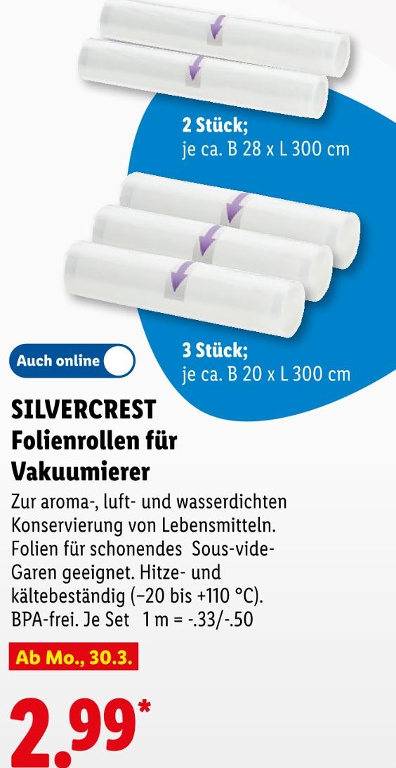 Folienrollen für Vakuumierer