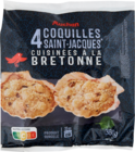 COQUILLES SAINT-JACQUES CUISINÉES À LA BRETONNE SURGELÉES AUCHAN - AUCHAN en promo chez Auchan Hypermarché Cannes à 9,98 €