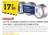 Lot de 3 rubans adhésifs toiles américaine 3160 gris - rouleau de 50 mm x 25 m à Tout Faire dans Hauteville-sur-Fier