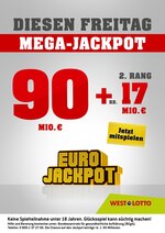 Westlotto Prospekt "Diesen Freitag Mega-Jackpot", 2 Seiten, für Bielefeld, 31.03.2020 - 03.04.2020 Westlotto Prospekt "Diesen Freitag Mega-Jackpot", 2 Seiten, für Bielefeld, 31.03.2020 - 03.04.2020