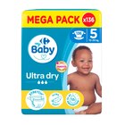 Couches Ultra Dry "Mega Pack" - CARREFOUR BABY en promo chez Carrefour Marignane à 19,85 €