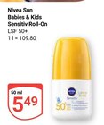 Babies & Kids Sensitiv Roll-On im Angebot bei GLOBUS in St. Ingbert Babies & Kids Sensitiv Roll-On Angebote von Nivea Sun bei GLOBUS St. Ingbert für 5,49 €