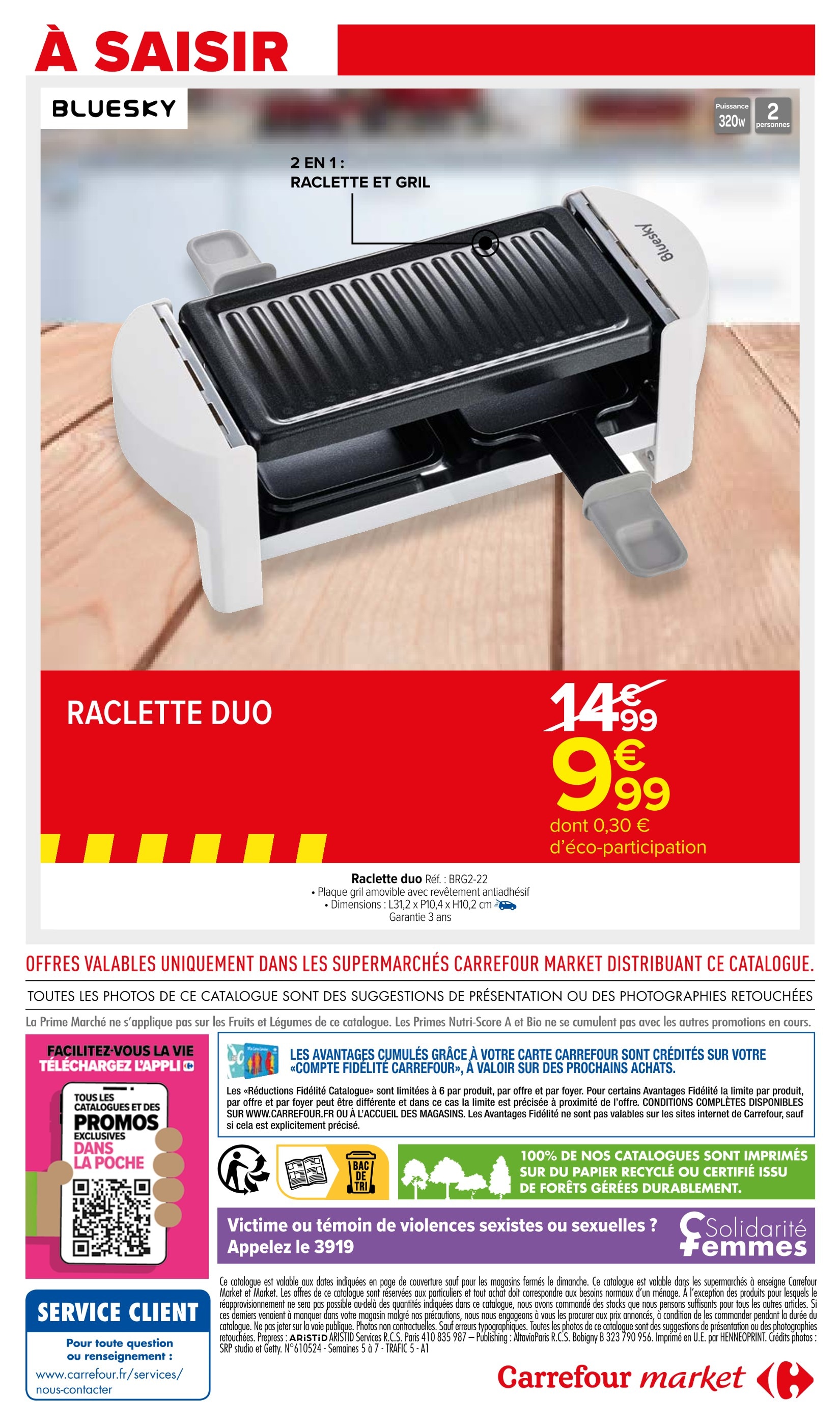 Appareil à Raclette 2en1 Fonction, Format Familial Inox PR457B12 TEFAL : la  machine à raclette à Prix Carrefour