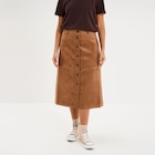 Promo Jupe longue effet suédine marron femme à 14,99 € dans le catalogue La Halle à Haguenau