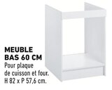 Meuble bas 60 cm en promo chez Brico Cash Meuble bas 60 cm dans le catalogue Brico Cash