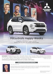 Mitsubishi Prospekt für Eberswalde mit 1 Seite Mitsubishi Prospekt für Eberswalde: "Mitsubishi Happy Weeks", 1 Seite, 15.09.2025 - 13.10.2025