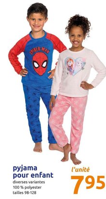 Pyjama pour enfant - Action à Colombes Pyjama pour enfant en promo chez Action Colombes à 7,95 €