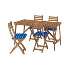 Tisch+4 Klappstühle/außen dunkelbraun/Klösan dunkelblau 36x32 cm Angebote von ASKHOLMEN bei IKEA Goslar für 263,95 €