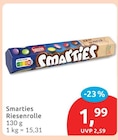 Riesenrolle von Smarties im aktuellen budni Prospekt