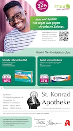 mea - meine apotheke Apotheken Prospekt der aktuellen Woche mit 4 Seiten, gültig von 01.06.2026 bis 30.06.2026, in Bad Birnbach und Umgebung Aktueller mea - meine apotheke Apotheken Prospekt in Bad Birnbach und Umgebung, "Unsere Juni-Angebote" mit 4 Seiten, 01.06.2026 - 30.06.2026