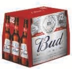 BIERE BLONDE BUD 5° - Bud en promo chez Super U Chelles à 4,22 €