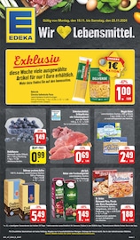 Aktueller EDEKA Prospekt mit Fleisch, "Wir lieben Lebensmittel!", Seite 1