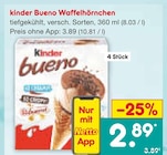 Bueno Waffelhörnchen von Kinder für 2,89 € bei Netto Marken-Discount im Angebot Bueno Waffelhörnchen von Kinder im aktuellen Netto Marken-Discount Prospekt