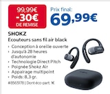 Ecouteurs sans fil air black - SHOKZ - Costco à Châtillon Ecouteurs sans fil air black - SHOKZ en promo chez Costco Châtillon à 69,99 €