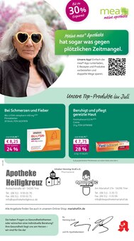 mea - meine apotheke Prospekt der Woche "Unsere Juli-Angebote" Seite 1, 01.07.2025 bis 31.07.2025 für Trier Aktueller mea - meine apotheke Prospekt "Unsere Juli-Angebote" Seite 1 von 4 Seiten für Trier