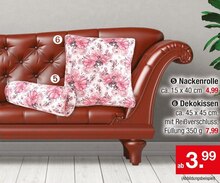 Dekoration im aktuellen Zimmermann Prospekt Nackenrolle oder Dekokissen für 4,99 € bei Zimmermann im Angebot
