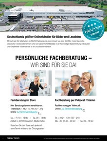 REUTER Prospekt der Woche "BEZAHLBARE BÄDER | LEUCHTEN" Seite 2, 30.07.2025 bis 24.09.2025 für Düsseldorf Aktueller REUTER Prospekt "BEZAHLBARE BÄDER | LEUCHTEN" Seite 2 von 44 Seiten für Düsseldorf