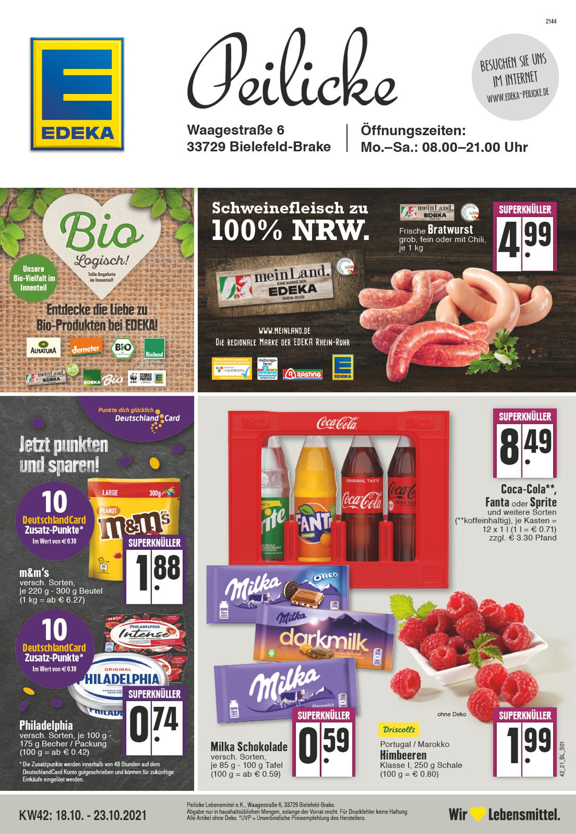 EDEKA Prospekt für Bünde mit 24 Seiten EDEKA Prospekt für Bünde: "Aktuelle Angebote", 24 Seiten, 18.10.2021 - 23.10.2021