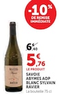 Savoie Abymes AOP Blanc - Sylvain Ravier en promo chez Hyper U Pontarlier à 5,76 €