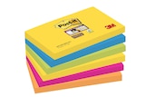 Post-it - 6 Blocs notes Super Sticky Rio - couleurs vives assorties - 76 x 127 mm - Post-it dans le catalogue Bureau Vallée