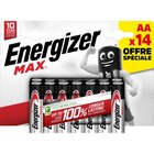 Lot de 14 piles Energizer Max AA/LR6 - ENERGIZER en promo chez Carrefour Le Grand-Quevilly à 6,99 €