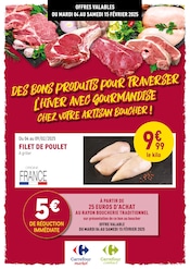 Poulet Angebote im Prospekt "Des bons produits pour traverser l'hiver avec gourmandise chez votre artisan boucher !" von Rayon Boucherie Carrefour auf Seite 1