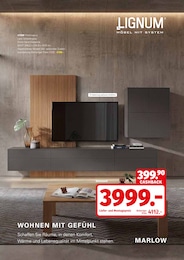 Wohnzimmer im Segmüller Prospekt "Segmüller - Lignum Stilvoll Wohnen" auf Seite 5