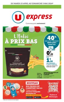 Prospectus U Express à Le Poinçonnet, "L'Italie à prix bas", 1 page de promos valables du 23/04/2024 au 05/05/2024