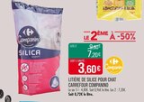 Litière de silice pour chat - Carrefour Companino en promo à 7,20 € chez Supermarchés Match Litière de silice pour chat - Carrefour Companino dans le catalogue Supermarchés Match