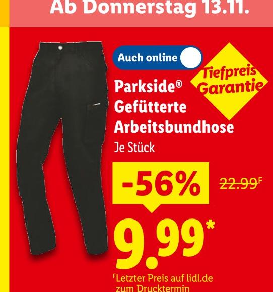 Gefütterte Arbeitsbundhose