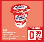 Sahnejoghurt von Zott für 0,39 € bei EDEKA im Angebot Sahnejoghurt von Zott im aktuellen EDEKA Prospekt