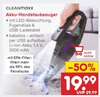 Netto Marken-Discount Birenbach - Akku-Handstaubsauger Angebot im Prospekt Akku-Handstaubsauger bei Netto Marken-Discount im Birenbach Prospekt für 19,99 €