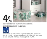 Boîte de rangement 11L Botanic - KIS en promo chez E.Leclerc Ajaccio à 4,50 €