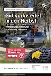 Volkswagen Prospekt für Rostock: "Mit frischen Reifen durch den Herbst", 1 Seite, 01.10.2024 - 30.11.2024