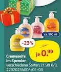 Cremeseife im Spender Angebote bei ROLLER Darmstadt für 0,99 €