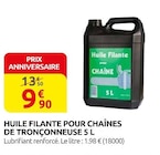 Huile filante pour chaînes de tronçonneuse 5 L - Rural Master à Le Mans Huile filante pour chaînes de tronçonneuse 5 L en promo chez Rural Master Le Mans à 9,90 €