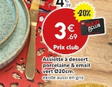 Assiette à dessert porcelaine & email vert Ø20cm dans le catalogue Maxi Bazar