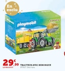 Tracteur avec remorque - Playmobil - Hyper U à Colmar Tracteur avec remorque - Playmobil en promo chez Hyper U Colmar à 29,99 €