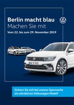 Volkswagen Prospekt "Berlin macht blau. Machen Sie mit.", 4 Seiten, für Wildau, 22.11.2019 - 29.11.2019 Volkswagen Prospekt "Berlin macht blau. Machen Sie mit.", 4 Seiten, für Wildau, 22.11.2019 - 29.11.2019