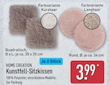 Kunstfell-Sitzkissen Quadratisch von Home Creation im aktuellen ALDI Nord Prospekt