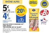 Saucisse sèche d'auvergne igp label rouge - NOS RÉGIONS ONT DU TALENT dans le catalogue E.Leclerc