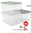 Hyper U Vernouillet - Promo Lot de 3 boites de rangement 45L Promo Lot de 3 boites de rangement 45L à 22,99 € dans le catalogue Hyper U à Vernouillet