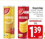 Stapelchips Original, Paprika oder Sour Cream & Onion im Angebot bei EDEKA in Kempten Stapelchips Original, Paprika oder Sour Cream & Onion Angebote von GUT&GÜNSTIG bei EDEKA Kempten für 1,39 €
