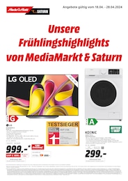 MediaMarkt Saturn Prospekt für Gütersloh: "Unsere Frühlingshighlights von MediaMarkt & Saturn", 8 Seiten, 18.04.2024 - 28.04.2024