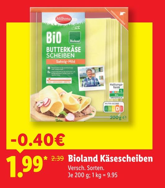 Bioland Käsescheiben
