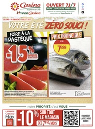 Catalogue Casino Supermarchés à Courrières, avec 8 pages Prospectus Casino Supermarchés à Courrières, "Votre été zéro souci !", 8 pages, 04/07/2022 - 17/07/2022