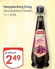 Essig im Angebot bei GLOBUS in Krefeld Essig Angebote von Hengstenberg bei GLOBUS Krefeld für 2,49 €